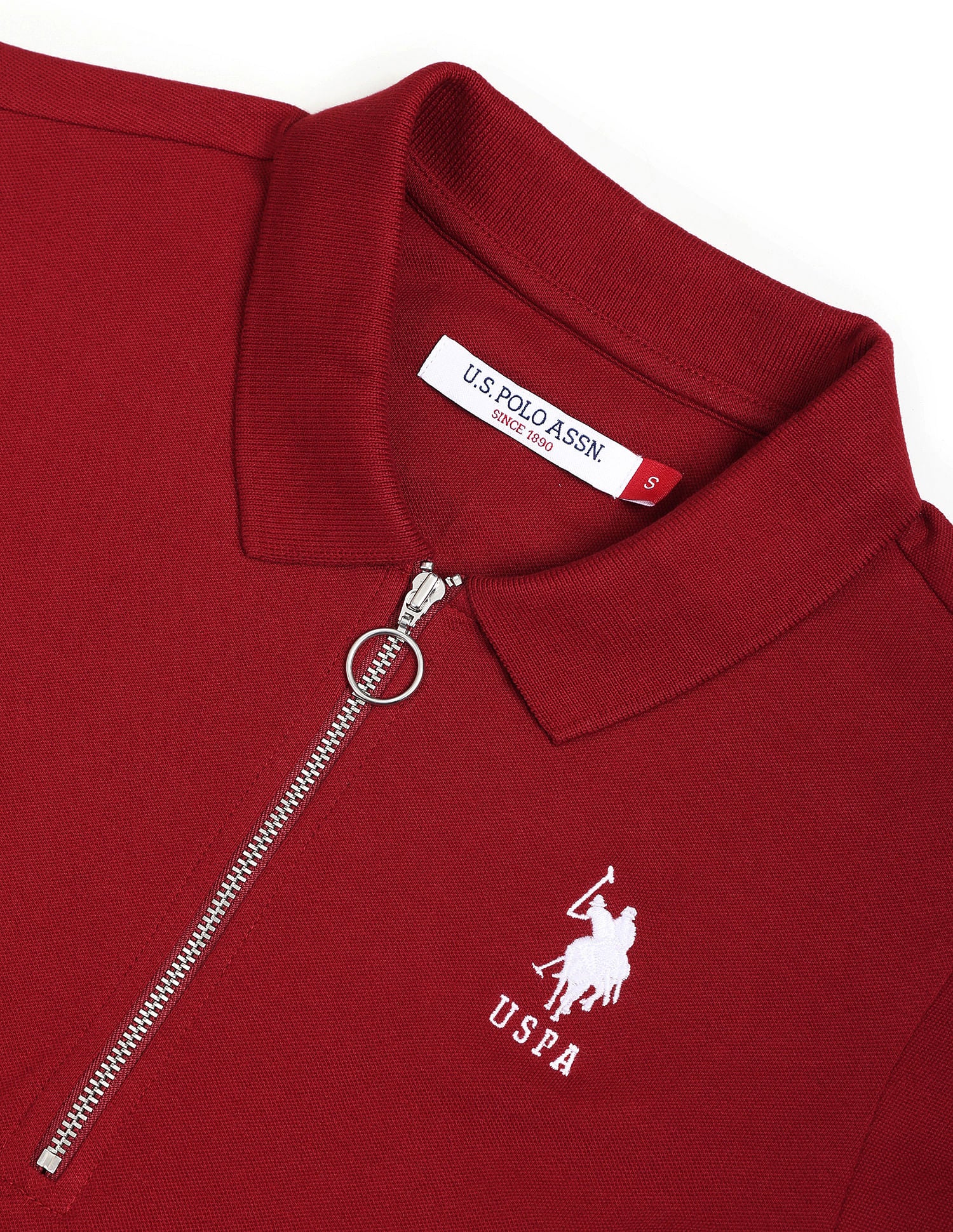 Zipper Placket Stretch Polo Shirt - Image 2