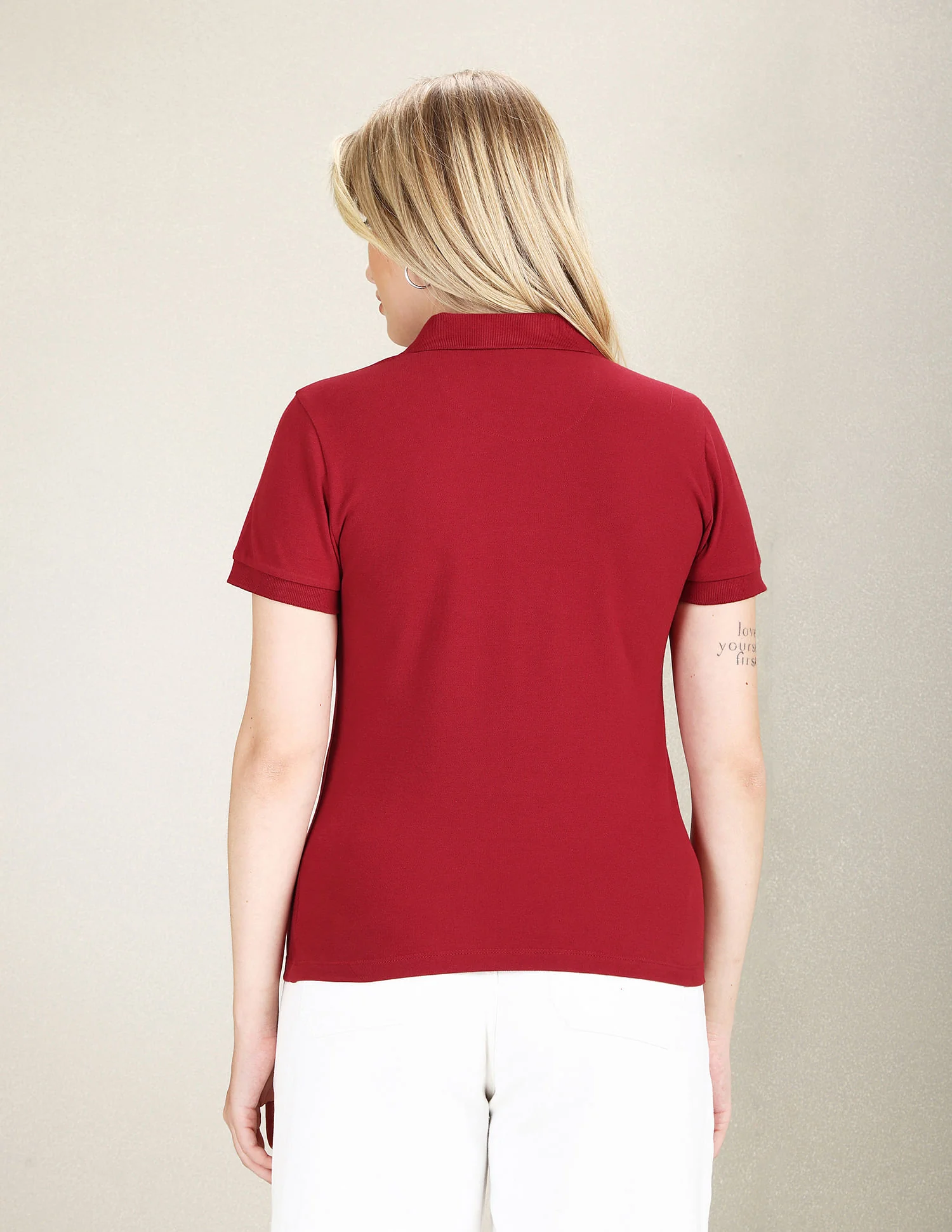 Zipper Placket Stretch Polo Shirt - Image 5